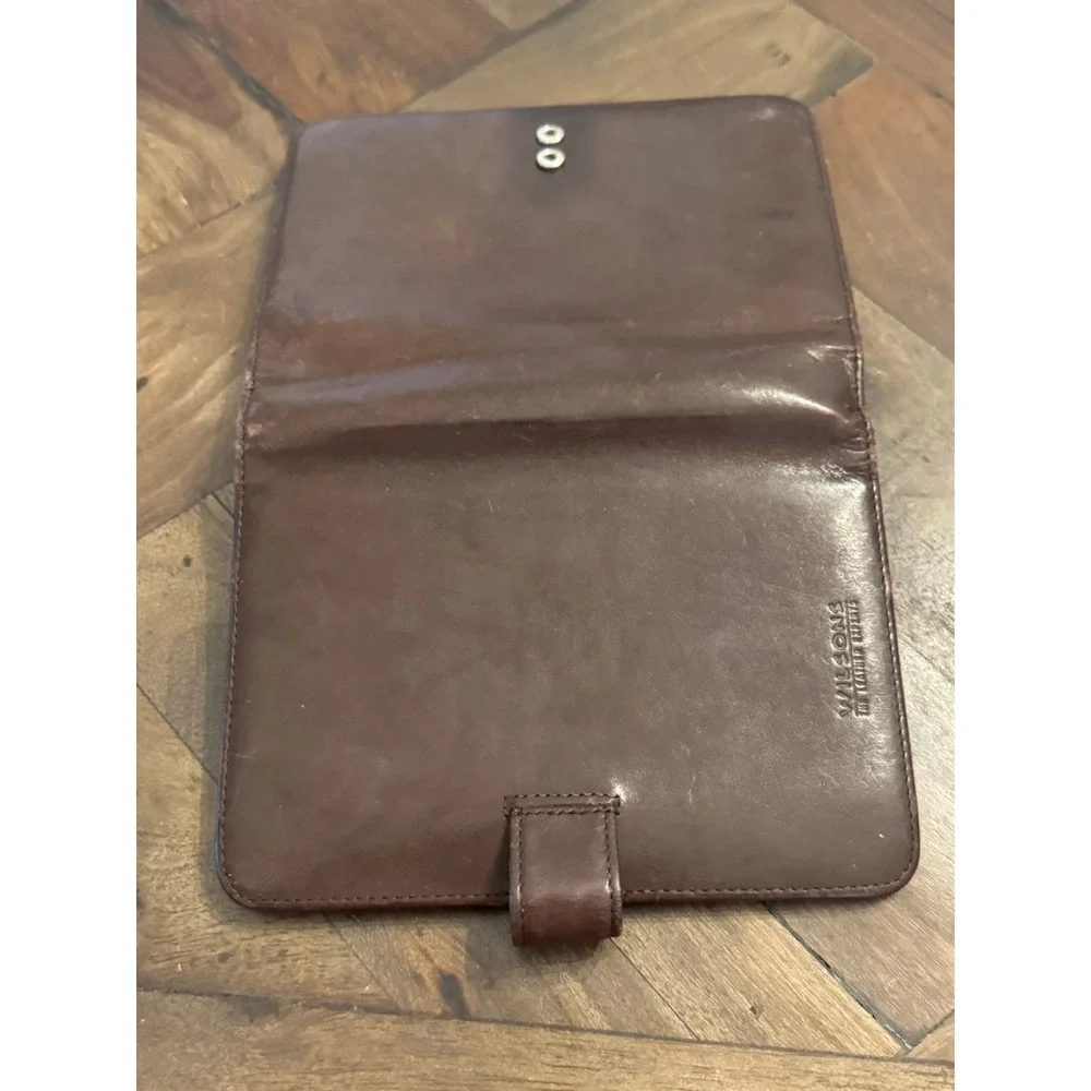 Wilson's Leather Vintage Brown Leather 6-Ring Personal Organizer Planner Binder